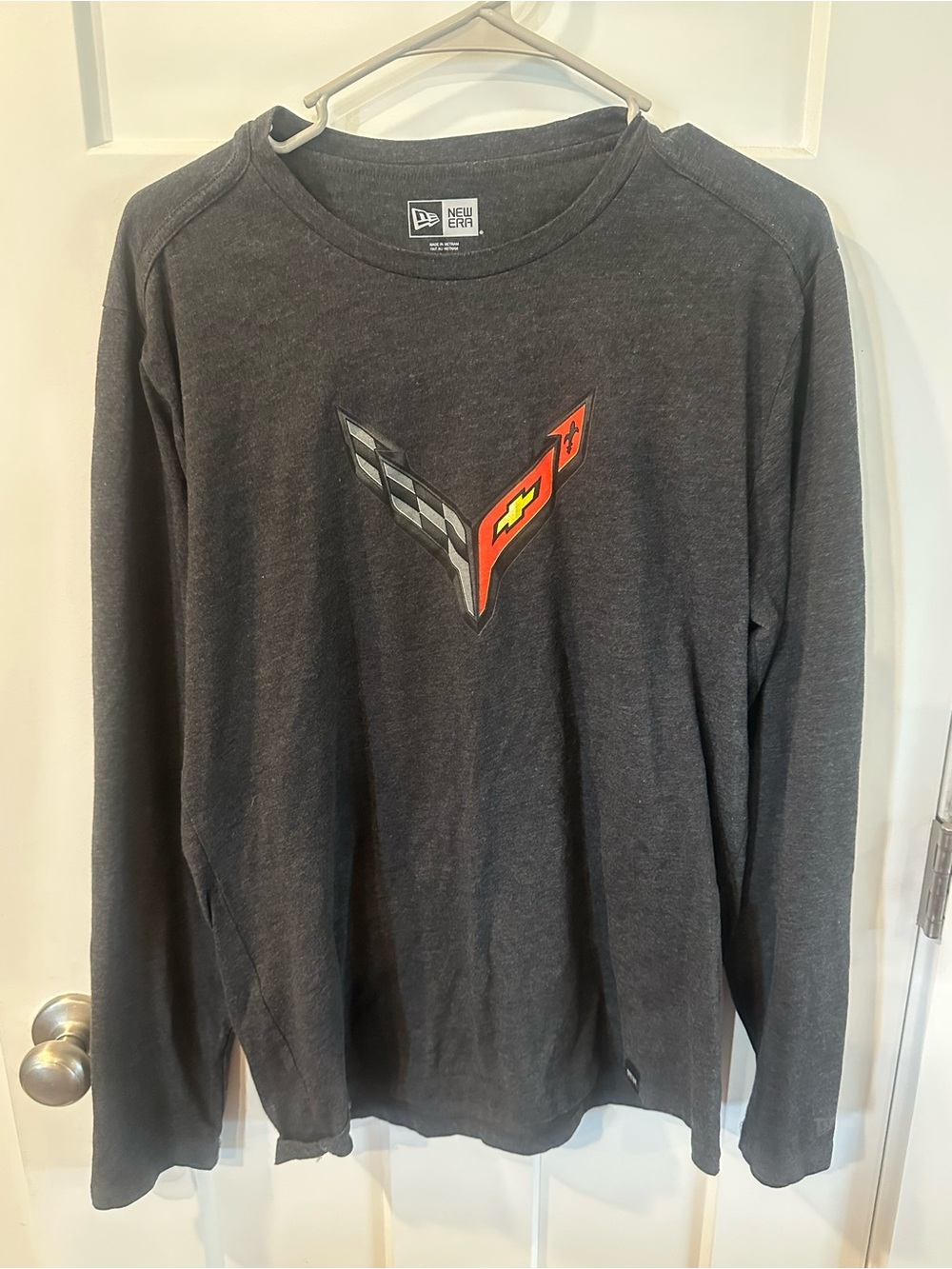 Corvette Long Sleeve New Era T-Shirt Gray Size M